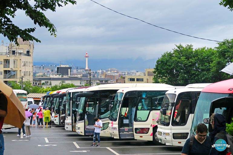 Tourist buses in Kyoto, Japan
