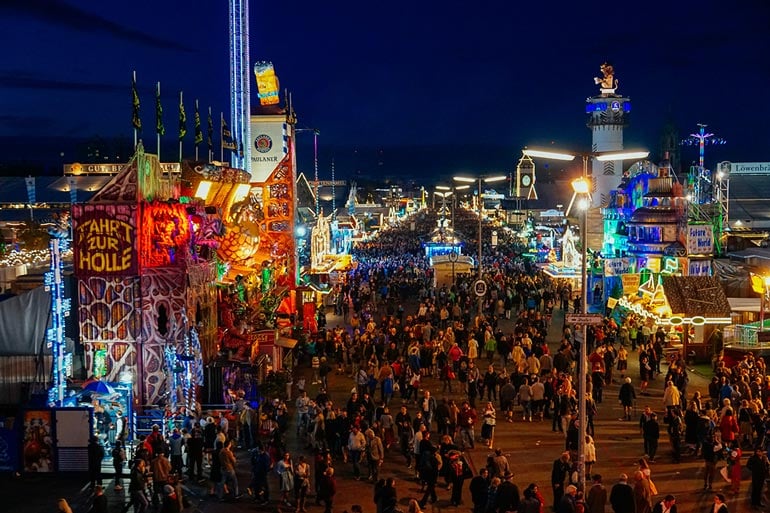 Living in Munich means you can enjoy Oktoberfest from above at night