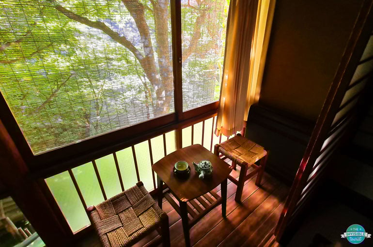 Morning tea at my Kyoto ryokan